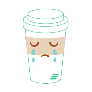 😭 koffiekop, verdrietig, huilend, drankje, drank, afhaal, sticker telegram sticker