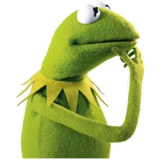 🙂 Kermit the Frog kermit, kikker, muppets, denken, groen, meme telegram sticker