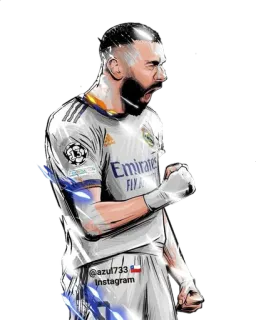 😜 bóng đá, bóng đá, Real Madrid, Benzema, cầu thủ telegram sticker