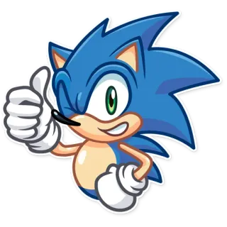 👍 Sonic sonic the hedgehog, pollice in su, personaggio videogioco, cartone animato, blu telegram sticker