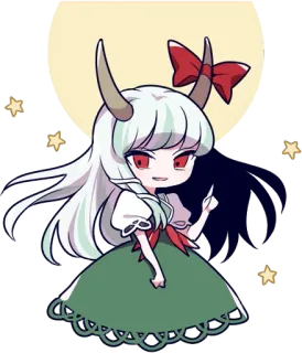 🌙 anime girl, chibi, horns, middle finger, cute telegram sticker