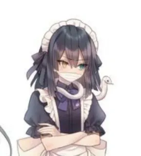 🐍 อนิเมะ, เมด, งู, ตัวละคร, ผู้หญิง, น่ารัก, ภาพประกอบ telegram sticker