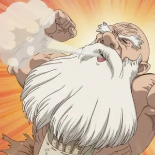 💪 anime, character, old man, beard, cartoon telegram sticker