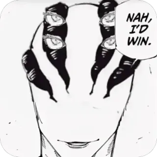 🫥 Nah, I'd win. Anime, Manga, Sukuna, Jujutsu Kaisen, Confiant, Suffisant telegram sticker