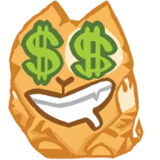 😁 cat, dollar signs, money, emoji, cartoon, animal, rich telegram sticker