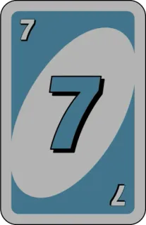 💙 uno, card, seven, blue whatsapp sticker