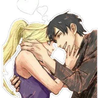 🙌 romance, amor, casal, desenho animado, corações, anime telegram sticker