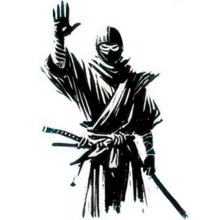 ✋ Ninja, Espada, Guerrero, Arma, Artes marciales, Luchador whatsapp sticker