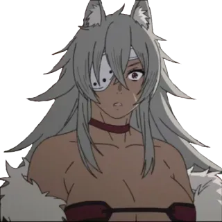 😱 Anime, Sói, Cô gái, Một mắt, Hình dán telegram sticker