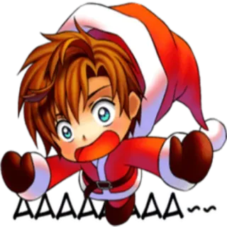 😨 AAAAAAA~~~ Anime, Chibi, Navidad, Santa Claus, Lindo telegram sticker