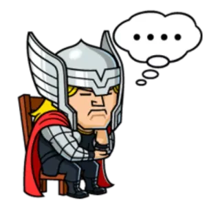😑 Thor Thor, Marvel, Avengers, Super-héros, Dessin animé, BD, Dieu du Tonnerre whatsapp sticker