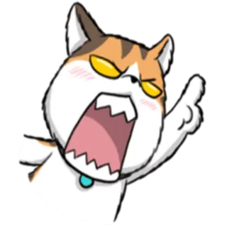 😡 кот, злой, кричащий, мультфильм, эмодзи, милый, выразительный telegram sticker