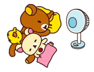 😴 หมี, นอนหลับ, พัดลม, น่ารัก, การ์ตูน telegram sticker