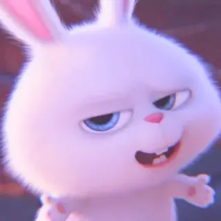 🐰 Snowball The Secret Life of Pets bunny, rabbit, cute, animal, cartoon whatsapp sticker