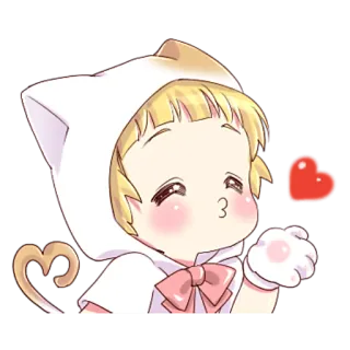 😘 kawaii, lindo, anime, gato, corazón telegram sticker