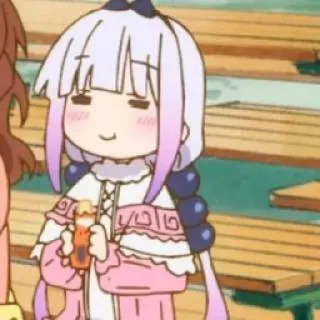 ☁️ Kanna Kamui Miss Kobayashi's Dragon Maid Anime, Kanna, Drago, Kawaii, Carino telegram sticker