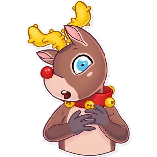 😨 rena, natal, feriado, fofo, desenho animado telegram sticker