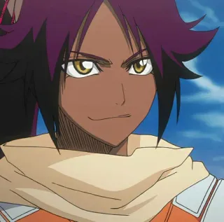 😏 Yoruichi Shihouin Bleach anime, cartoon, character, yoruichi, shihouin, bleach telegram sticker