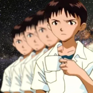 😐 Shinji Ikari Neon Genesis Evangelion アニメ, キャラクター, 宇宙, シンジ, 碇, エヴァンゲリオン telegram sticker