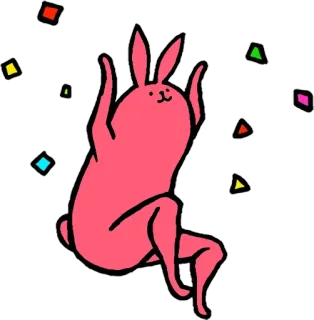 😜 Hase, Häschen, Tier, rosa, süß, Spaß, Cartoon whatsapp sticker