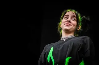 💚 Billie Eilish cantante, celebrità, pop star, musicista, capelli verdi, Billie Eilish telegram sticker