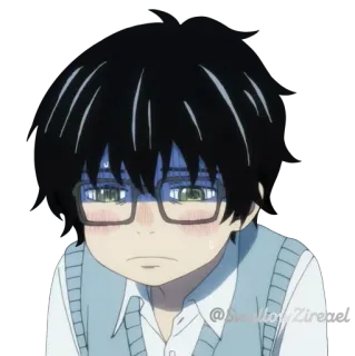 😰 @SwallowZire anime, buồn, con trai, kính, đẫm lệ telegram sticker
