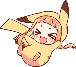 😂 pikachu, anime, imut, kawaii, pokemon, karakter, kartun telegram sticker