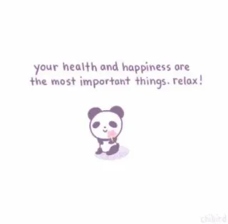 🐝 your health and happiness are the most important things. relax! Панда, Здоровье, Счастье, Релакс, Мультфильм, Милый, Позитив whatsapp sticker