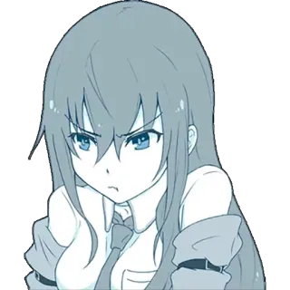 😡 anime girl, cartoon, angry, expression, portrait telegram sticker