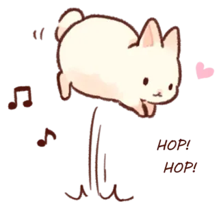 😝 HOPI HOPI bunny, rabbit, cute, animal, hopping, music, kawaii telegram sticker