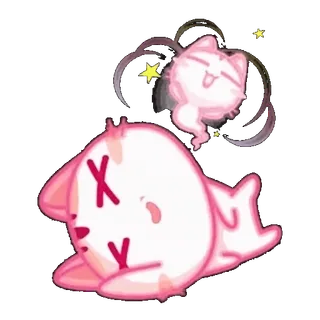 👻 แมว, ตาย, ผี, การ์ตูน, สัตว์, สติกเกอร์, น่ารัก, สีชมพู telegram sticker