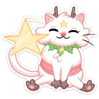 ☺️ Katze, Stern, süß, Tier, Aufkleber, Cartoon telegram sticker