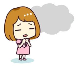 ☁ cartoon, girl, pleading, sad, anime whatsapp sticker