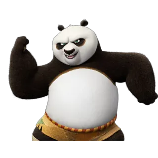 💪 Po Kung Fu Panda panda, kung fu, martial arts, cartoon, animal, animated telegram sticker