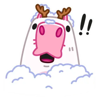 😳 animal, dessin animé, mignon, surpris, élan, exclamation telegram sticker