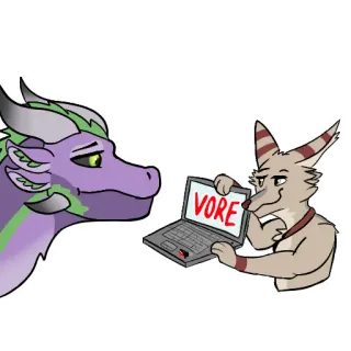 👄 VORE Vore, 笔记本电脑, 龙, 狼, 卡通, 贴纸 whatsapp sticker