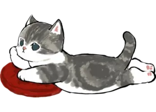 💭 cat, animal, cute, kitten, lying down, pet telegram sticker