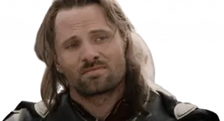 😒 Aragorn Lord of the Rings Aragorn, Lord of the Rings, Viggo Mortensen, Sad, Emotional telegram sticker