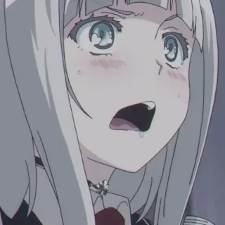 😟 anime, girl, surprised, shocked, face, expression whatsapp sticker