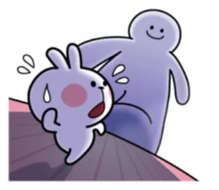 😨 dessin animé, lapin, personnage, peur, poursuite, course telegram sticker