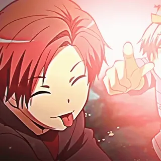 🍷 Karma Akabane Assassination Classroom Anime, Personage, Tong, Lachend, Cartoon, Anime personage, Karma telegram sticker