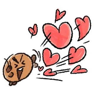 ❤️ love, hearts, cartoon character, cute, kawaii, emotions, animation telegram sticker