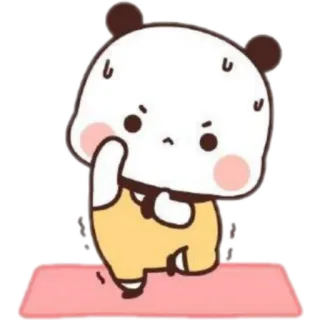 🧘 การ์ตูน, ตัวละคร, แพนด้า, เหงื่อ, ท่าทาง, กังวล telegram sticker