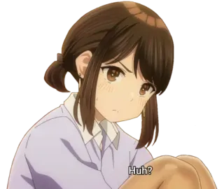 😍 Huh? аниме, девушка, в замешательстве, вопрошающий telegram sticker
