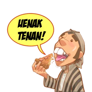 🍕 HENAK TENAN! makan, makanan, kartun, pria, tradisional telegram sticker