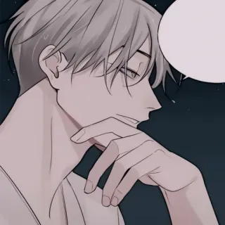 ✖️ anime, manga, myślenie, smutny, rozmyślanie telegram sticker