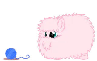 😽 kucyk, różowy, puszysty, kreskówka, zwierzę, kłębek wełny telegram sticker