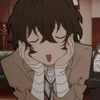 ❤️ Osamu Dazai Bungou Stray Dogs anime, osamu dazai, bungou stray dogs, character, manga, smiling, cute, happy telegram sticker