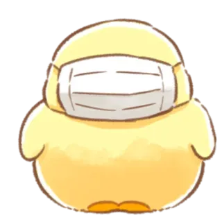 😷 утка, маска, желтый, птица, милый, животное telegram sticker