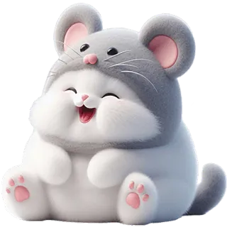 🤣 น่ารัก, สัตว์, หนู, คาวาอิ, การ์ตูน, น่าเอ็นดู whatsapp sticker